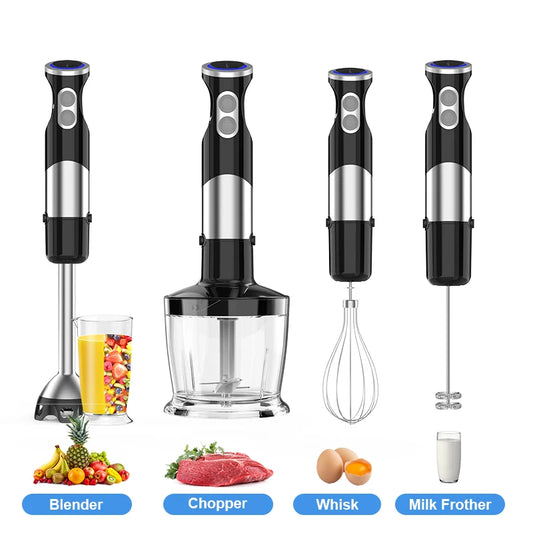 Immersion Blender 5-in-1 Handheld Blender - 1100-watt scratch-resistant blending stick for shakes, purees and smoothies
