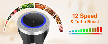 Immersion Blender 5-in-1 Handheld Blender - 1100-watt scratch-resistant blending stick for shakes, purees and smoothies